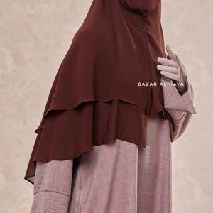 Brown Layered Hijab
